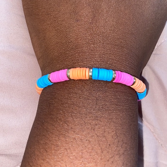 light blue light pink and coral bracelet - Picture 1 of 2